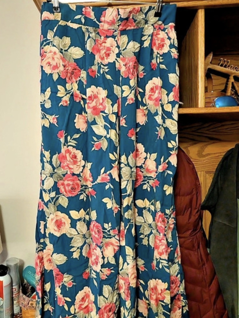 TORRID Floral Wide Leg Pants in Teal & Pink